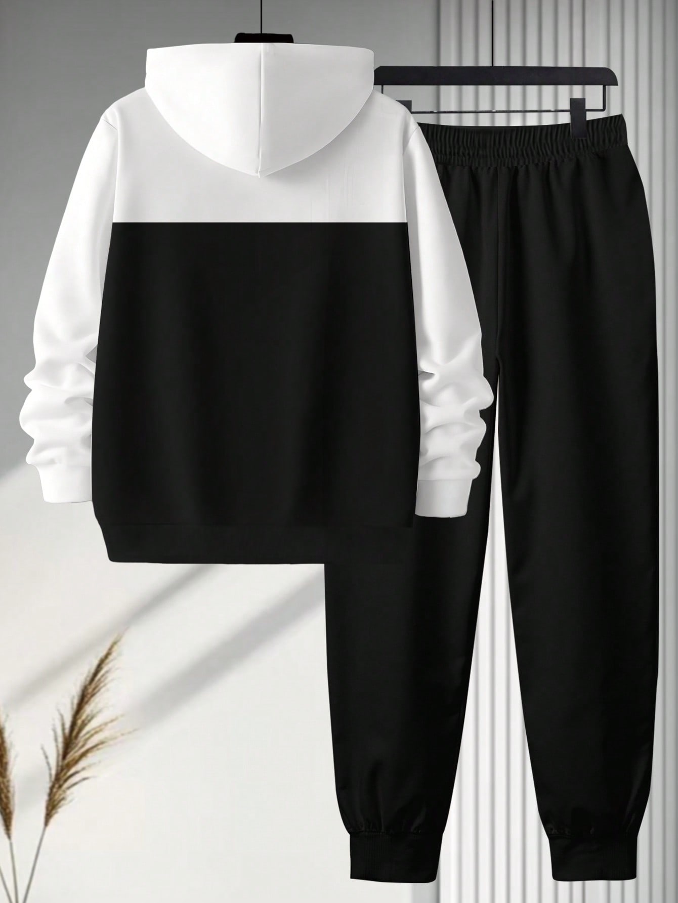 Manfinity Homme مجموعة هوديي كاجوال مقاس كبير للرج...