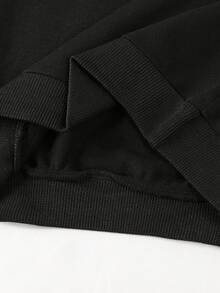 Sudadera de cuello redondo negra para niñas, Colección 2025, Sudadera de manga larga de cuello redondo para niñas de 4 a 7 años para primavera/otoño, Ropa casual elegante y linda para uso diario, vacaciones, escuela, viajes y actividades al aire libre - Negro - Ver 8