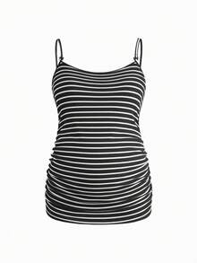 Modmama 2件套孕妇哺乳褶皱休闲吊带背心套装