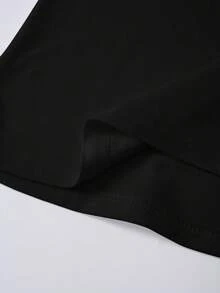 SHEIN 女式蝴蝶结印花图案宽松休闲撞色条纹圆领 T 恤上衣 - 彩色 - 查看 3