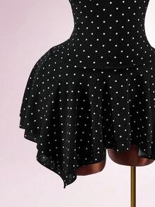 Amplova 女士露背迷你波点连衣裙，性感、前卫、简约、复古Y2K风格 - 彩色 - 查看 6