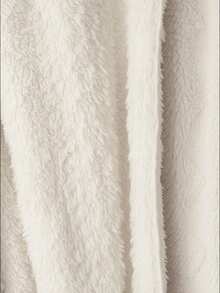 SHEIN Clasi Cárdigan con capucha de felpa informal para mujer de talla grande, de manga larga, para otoño/invierno