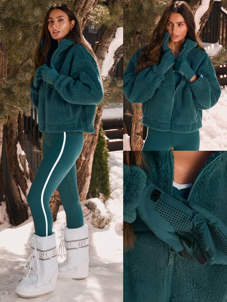 FeatherFit™ Chase The Chill Luvas Elásticas Respiráveis, Reflexivas, com Botão de Pressão, Compatíveis com Tela de Toque, Revestimento de Silicone Antiderrapante, para Corrida, Caminhada, Atividades ao Ar Livre, Exercícios e Uso em Feriados, Natal e Inverno