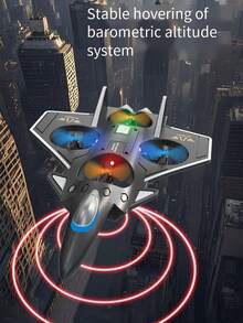 Teckwe R8 玩具泡沫遥控飞机，400mAh 电池，趣味玩具飞机 | 左旋 + 特技翻滚 + 原地旋转演示，一键降落和紧急停止，全方位飞行