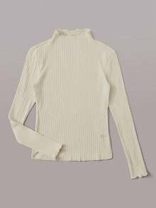 SHEIN EZwear 女士加大码休闲纯色立领长袖T恤