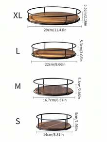 Cirelle 1-Piece Wooden Rotating Storage Tray, Suitable For Desktop And Cabinet Organization, Rama Kitchen Essential, Kitchen Use, High-End Restaurant Supplies, Housewarming Gift, Party Use, Family Dining. - Multicolor - View 3