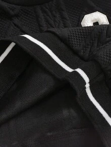 SHEIN 男童字母刺绣背心+长袖格子衬衫+牛仔裤休闲套装，复古韩版单排扣翻领背心搭配水洗牛仔裤，适合秋冬日常穿着及返校季，英伦风 - 卡其色 - 查看 6