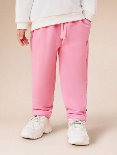 SUMWON Pantalones jogger para niñas con cintura con cordón, pantalones de chándal casuales para uso diario y cómodos para vacaciones