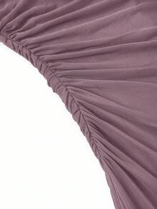 Ellevyn Váy suông xếp ly nhuộm màu trơn in lưới cổ đứng tay dài ôm sát cho nữ, trang phục đi học, trang phục biểu diễn, váy mùa thu cho nữ, trang phục công sở cho nữ, trang phục giáo viên - Bụi tím - Xem 4