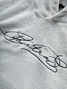 PAVTROS Sudadera con capucha gris claro de estilo callejero para hombre Manfinity Streetrush, con tela de franela, bordado 3D de texto en inglés, adecuada para festivales de música al aire libre, salidas casuales, regalo para novio/esposo, aniversario. Sudadera con capucha, manga larga, estilo callejero. - Gris Claro - Ver 2