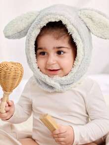 Cozy Pixies 1顶婴儿加厚保暖双层绒兔耳帽 灰色 - 灰色 - 查看 5