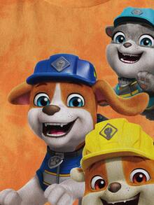 Rubble X SHEIN 小男孩卡通图案圆领短袖T恤，夏季 - 白色 - 查看 4