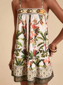 Travachic 度假风编织吊带宽松女式迷你连衣裙 - 彩色 - 查看 7