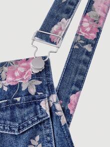 SHEIN MOD Bộ đồ liền thân ống rộng in họa tiết hoa có túi dành cho nữ - Rửa trung bình - Xem 4