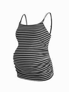 Modmama 2件套孕妇哺乳褶皱休闲吊带背心套装