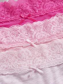 Lowkey Lull 3pcs/Pack Plus Size Comfortable Lace Design Thong Sexy Panties