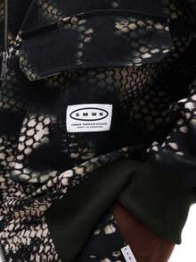 SUMWON Snake Print Bomber Jacket With Reflective Piping Details Winter Streetwear Outerwear - Multicolor - View 8