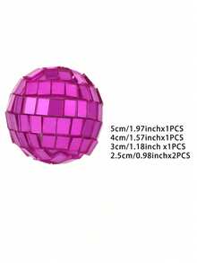 10/5 件装粉色迪斯科球蛋糕装饰，反光镜面球蛋糕装饰，迷你迪斯科镜面球装饰 - 塑料反光银色装饰吊坠，镜面球反光玻璃球，家居悬挂装饰，适用于 70 年代迪斯科主题派对装饰、生日节日派对装饰 - 彩色 - 查看 20