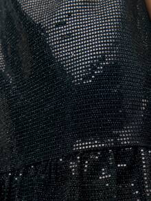 TypaGal 优雅的黑色亮片迷你连衣裙，领口采用柔软垂褶设计，裙摆饰有荷叶边。完美打造时尚晚宴或节日派对造型，轻松展现迷人魅力。 - 黑色 - 查看 7