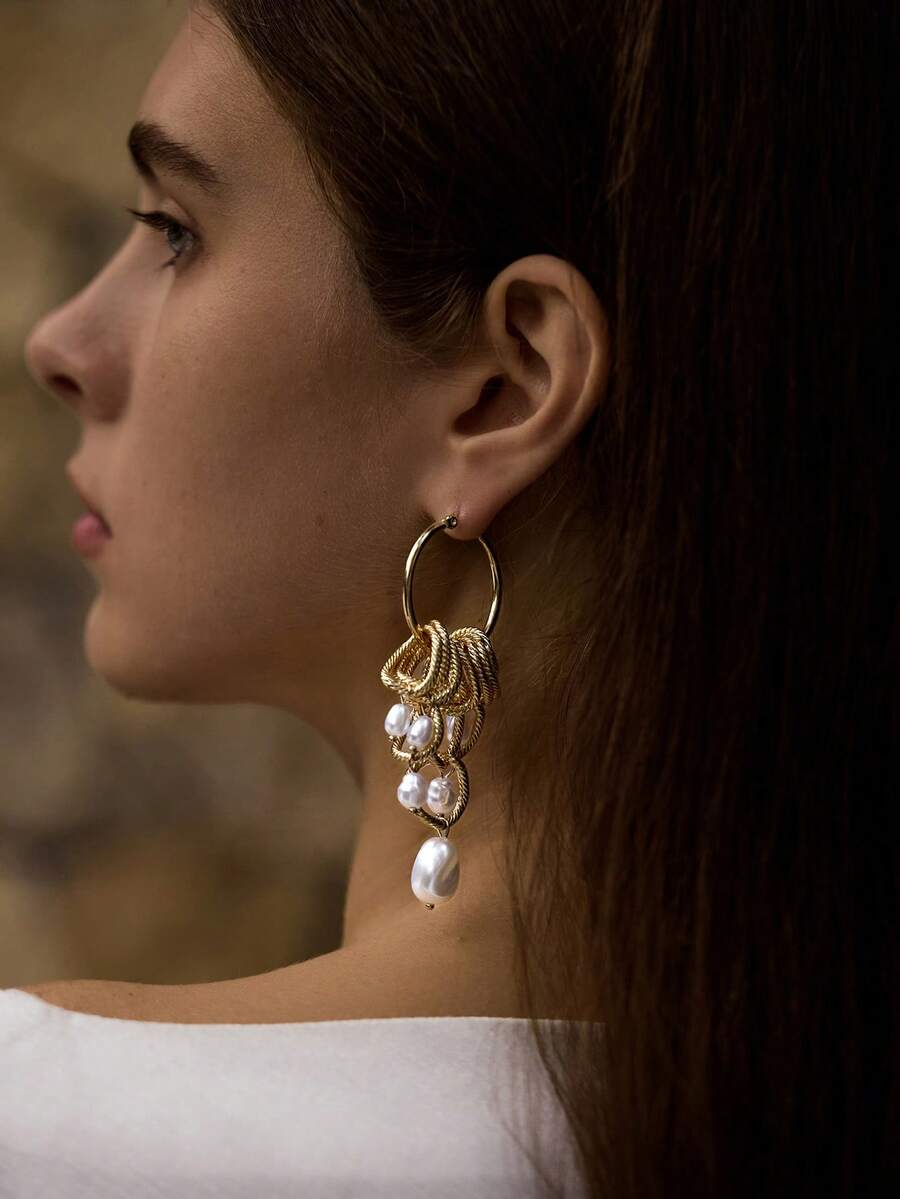 Opalesca Orecchini di perle, completi, vecchio denaro, perline, accessori da sposa/matrimonio, fairycore/fate, perle, fiori, autunno/inverno, per mamma/donna/ragazza/madre, elegante, premium