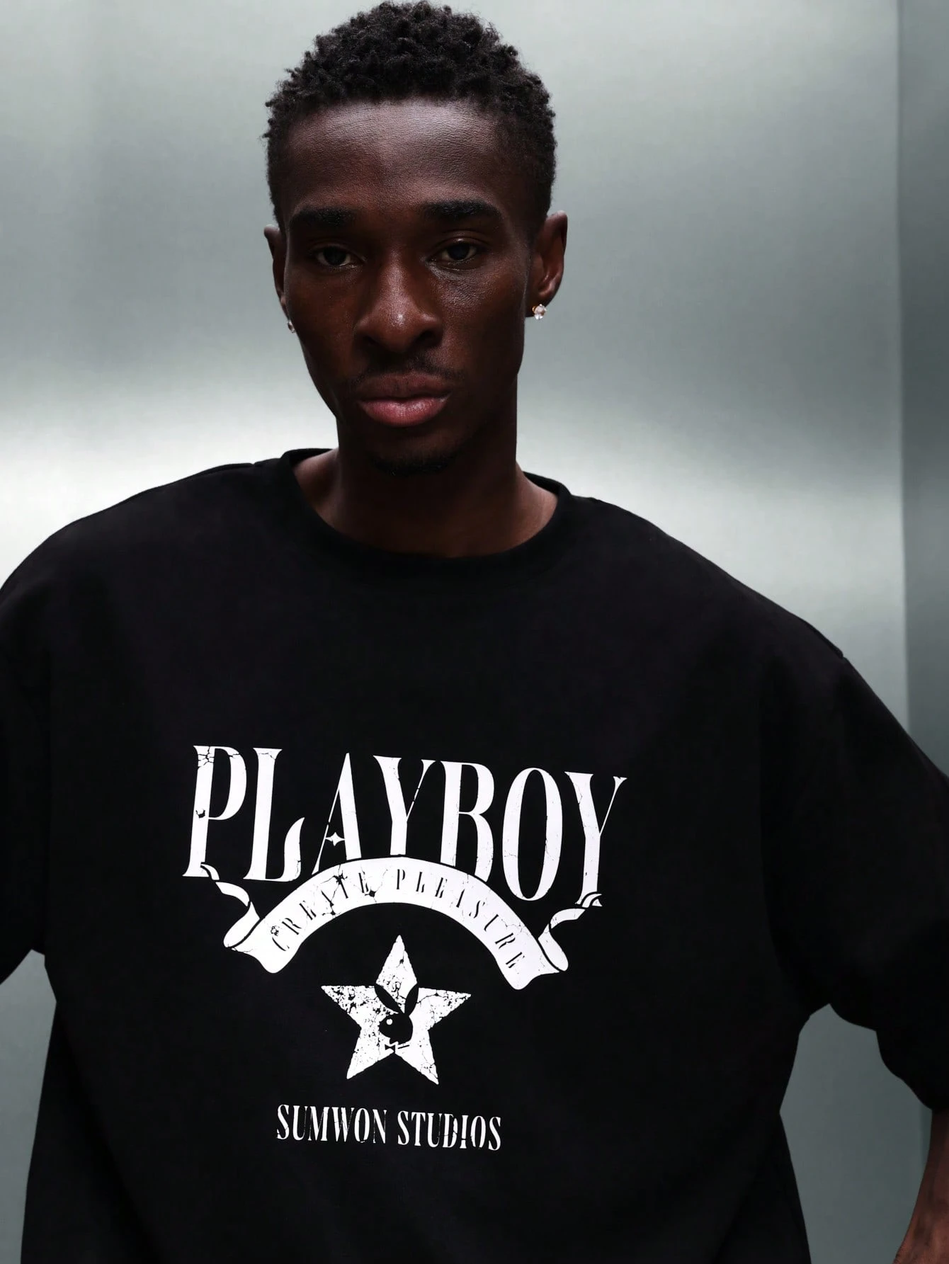 PLAYBOY X SUMWON T-shirt imprimé à col rond et coupe carrée
