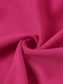Ellevyn Conjunto de 2 piezas de vestido sin mangas con cintura ceñida y cárdigan de unicolor, talla grande - Rosa Fucsia - Ver 12
