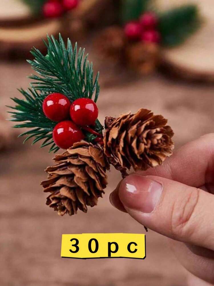 10/20/30 Quả thông Giáng sinh mini Phụ kiện tự làm Hộp quà trang trí, Hoa nhân tạo Trang trí Giáng sinh Đồ trang trí để bàn, Không khí Giáng sinh, Đồ trang trí Giáng sinh, Quà tặng Giáng sinh, Đồ gia dụng, Đồ trang trí, Quà tặng - Nhiều màu - Xem 11