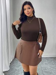 SHEIN LUNE 柔软抓绒保暖多功能大码长袖T恤