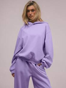 MUSERA Oversized Fleece Hooded Sweatshirt Graduation,Back To School,Graduation,Teacher For Women,Back To School Winter Spring Casual - Lilac Purple - View 7