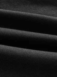 SpongeBob SquarePants | SHEIN Women's Casual Everyday Commute Funny Cute Cartoon Letter Print Short Sleeve Black T-Shirt, Summer - Black - View 4