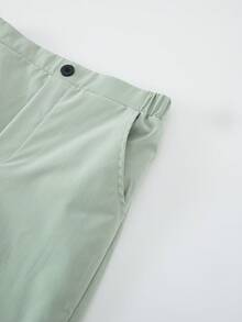 SHEIN 两件套男童春夏韩版修身正装套装，包含不对称宽松马甲和直筒休闲裤，适合派对、主持、钢琴演奏会、聚会、走秀、洗礼、商务、生日、婚礼、毕业典礼等场合。 - 薄荷綠 - 查看 7