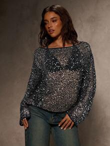 Aloruh Áo dài tay voan đen, trang phục dự tiệc cho mùa thu - màu đen - Xem 6