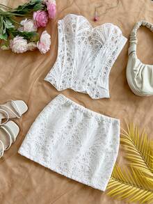 Soleia Bộ đồ dự tiệc cưới hai mảnh hở lưng phong cách Boho nhiệt đới thanh lịch, thiết kế cà vạt hở lưng, trang phục dự tiệc cưới kiểu phương Tây, trang phục dự tiệc cưới cho nữ, tiệc buffet trưa trở lại trường, lễ tốt nghiệp ngày lễ Thánh Patrick, lễ Phục sinh, lễ hội âm nhạc - trắng - Xem 5