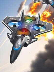 Teckwe R8 玩具泡沫遥控飞机，400mAh 电池，趣味玩具飞机 | 左旋 + 特技翻滚 + 原地旋转演示，一键降落和紧急停止，全方位飞行