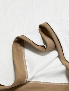 SWAVVY Men's Letter Embossed Round Neck Drop Shoulder Long Sleeve T-Shirt And Drawstring Waist Pants Casual Suit - Khaki - View 6