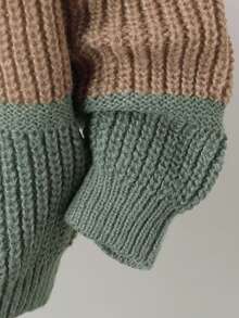 Oversized Crew Neck Raglan Sleeve Casual Countryside Style Pullover Sweater For Tween Boys Versatile & Stylish For Daily Wear, Vacation, School, Play, Gathering, Snowy Weather, Christmas, Autumn/Winter Boy Knitwear 8 Years Old Boy Knitwear Kids Big Sweater Sweater For Tweens Boy Color Block Sweater Boy Knitwear Pullover Winter Clothes Sweatshirts Tween Boys Sweatshirts Knitwear For Boys Long Sleeve Autumn Boys Knitwear For Kids Striped Knit Top Kids Toddler Boy Sweater Kids Jumper Kids Cardigan Sweater 8 Years Old Boy Knitwear Sweaters For Teen Boys Knit Sweater Sweater For Tweens Sweaters For Teen Boys Tween Clothes Sweater Multicolor Knit Sweater - Multicolor - View 4
