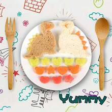 1pc Dinosaur Themed Sandwich Cutter, DIY Bread & Toast Mold Suitable For Children's Lunch Box Decoration, Plastic - Blue - View 3