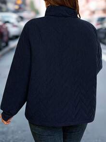 EMERY ROSE Áo khoác dày dặn thường ngày cỡ lớn dành cho nữ, màu xanh navy, mùa đông - Màu xanh hải quân - Xem 2