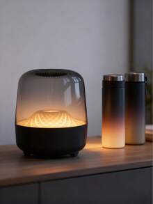 Teckwe 黑色和金色玻璃边框低音炮无线音箱户外电脑音箱带卡槽迷你智能音箱电池容量：450毫安时 - 黑色 - 查看 10