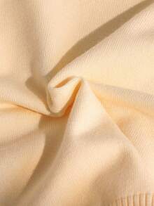 Tween Mädchen (große Teenager) Neuer Herbst/Winter Minimalistisches High-End Langarm Plissee Strickkleid, Saum und Manschetten mit subtiler Kontrastfarbe, modisches und vielseitiges gestricktes Kleid