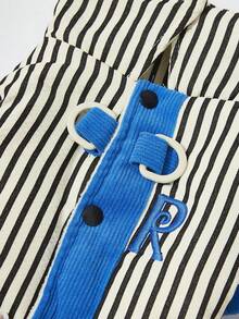 PETSIN جمبسوت سميكة مريحة للحيوانات الأليفة - بيجامات من الفليس الناعم ذات أربع أرجل للكلاب والقطط الصغيرة، ملابس دافئة للخريف/الشتاء للعب والاسترخاء - أبيض وأسود - مشاهدة 5