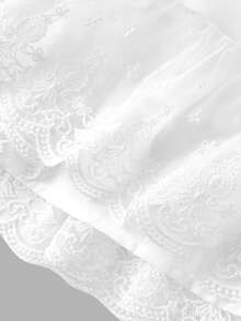 SHEIN MOD Black Lace & Mesh Gothic Style Skirt - White - View 4