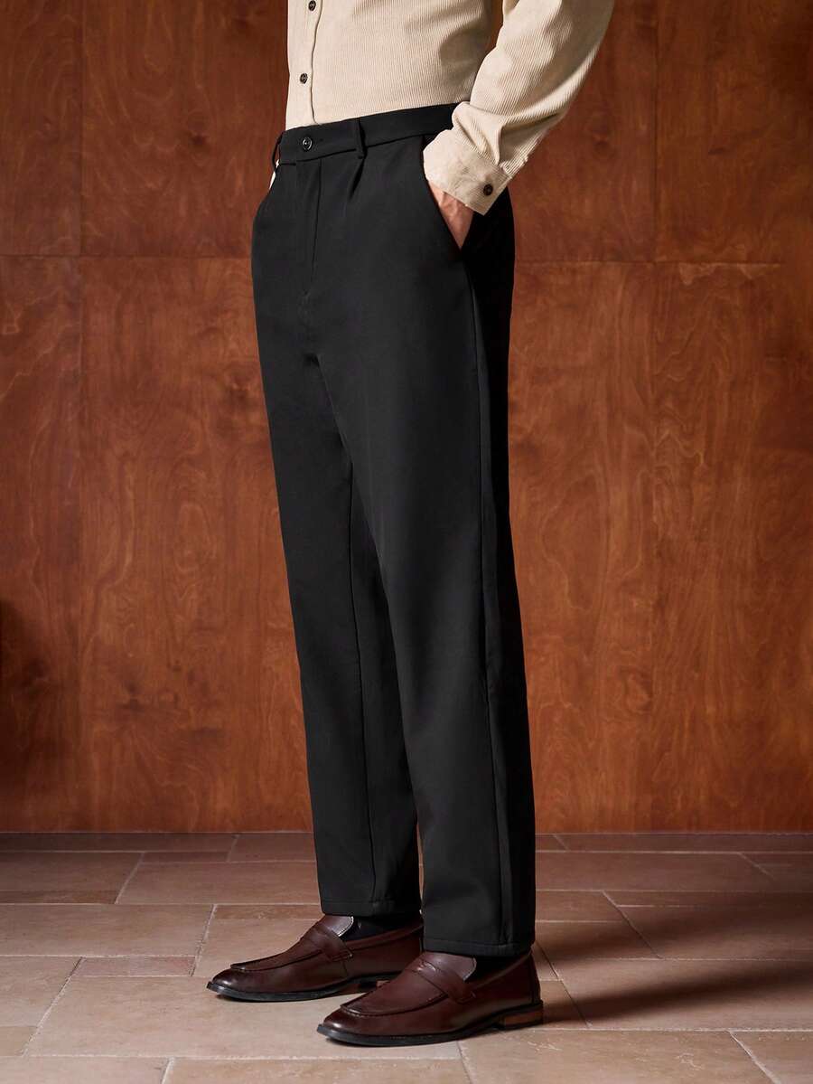 Officeau 男士冬季正装裤，保暖内衬正式长裤，绅士休闲设计长裤，复古男士正装裤