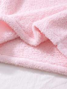 Girls Cute & Fashionable Winter Pajamas Set, Long Sleeve Top With Embroidered Bowknot, Plush Butterfly Print Pants - Pink - View 5