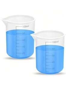 Crystal Epoxy Resin Art Glue Silicone Mixing Cup 100ml With Measurement Marks DIY Craft Tools Reusable Washproof NonStick Easy Pour Spout