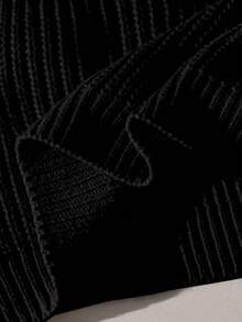 少女纯色休闲宽松套头毛衣，圆领，秋冬新款，百搭针织上衣，短款毛衣，纯色长袖上衣，毛衣上衣，美学长袖上衣，可爱毛衣，可爱上衣，长袖毛衣，短款毛衣，韩式美学宽松毛衣 - 黑色 - 查看 7