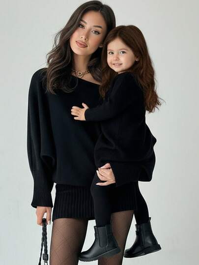 SHEIN Baby Girl Solid Color Striped Cardigan Dress