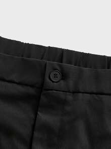 EASEVO Men's Fashionable Versatile Solid Color Wide Leg Pants - Black - View 6