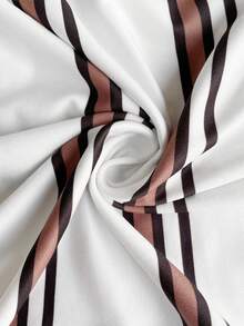 Vionelle Plus Size Women Elegant French Style Casual Striped Long Sleeve Dress Stripe Dress Long Sleeve Midi Dress Striped Midi Dress Casual Midi Dress Modest Midi Dress Modest Dress - Multicolor - View 11