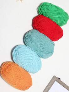 5卷250克手工钩编毛线，柔软舒适，多色编织线，用途广泛，可用于制作钱包、包包、衣服等，DIY情人节礼物手工项目